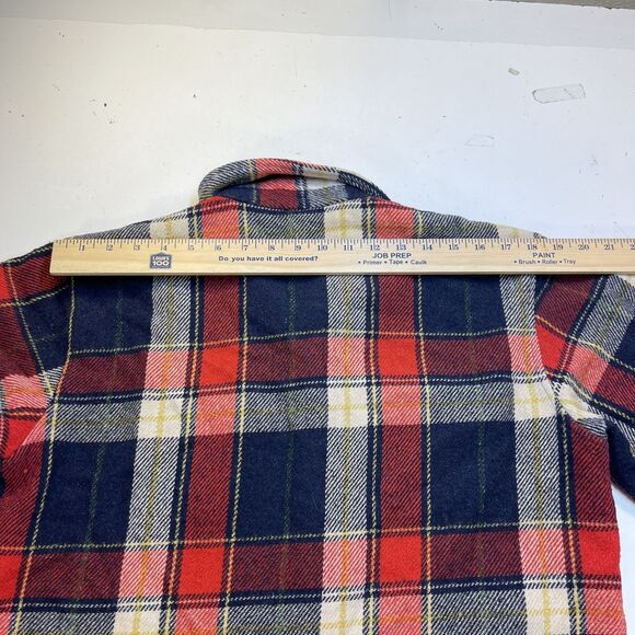 VINTAGE CPO OUTDOOR CAMP FLANNEL LUMBERJACK SHIRT JACKET Mens S Wool Linen Plaid - Picture 6 of 7